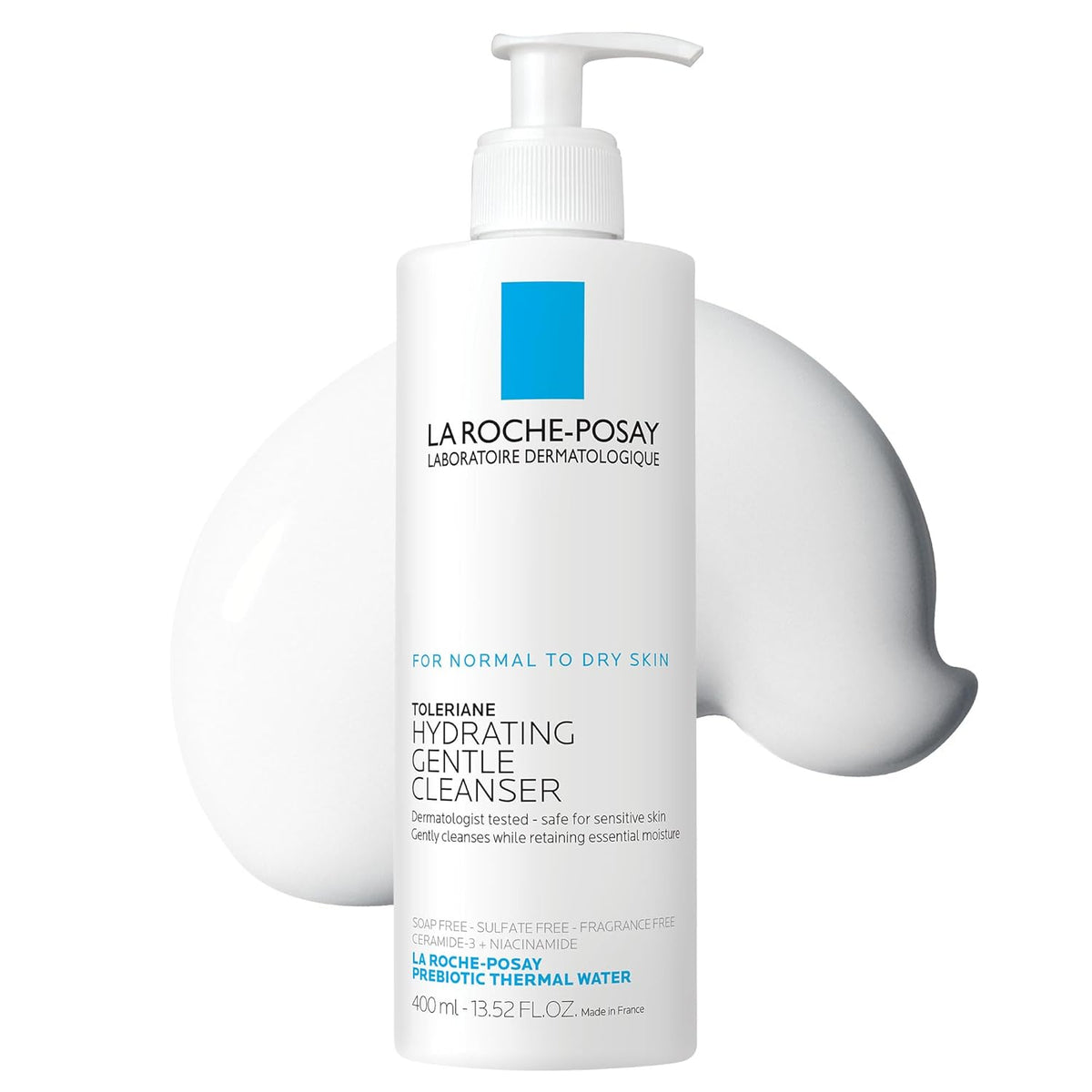 La Roche-Posay Toleriane - Limpiador facial suave e hidratante, Botella, 13,52 fl oz