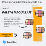 Kit de maquillaje Bissú Paleta de 6 colores + Puff de terciopelo +...