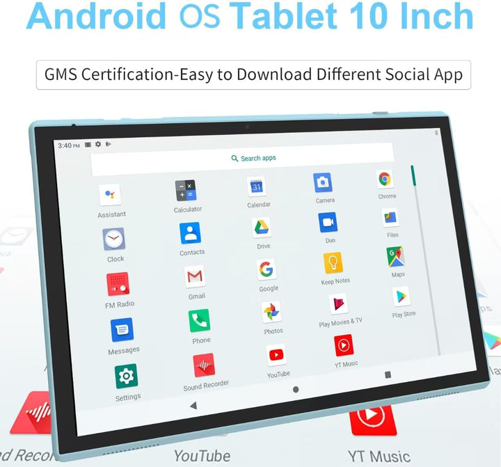 Tablet de 10 pulgadas con estuche protector y lápiz táctil, tableta...