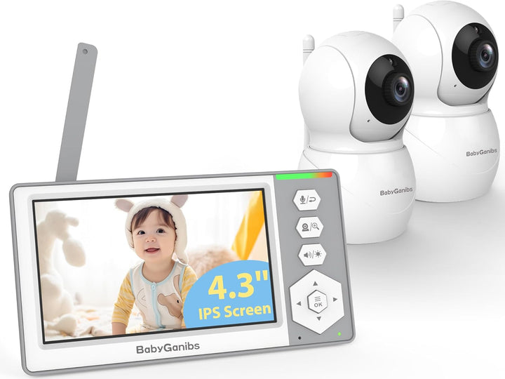 Baby Ganibs Monitor de Bebé con 2 Cámaras Batería en Espera de 26 H...
