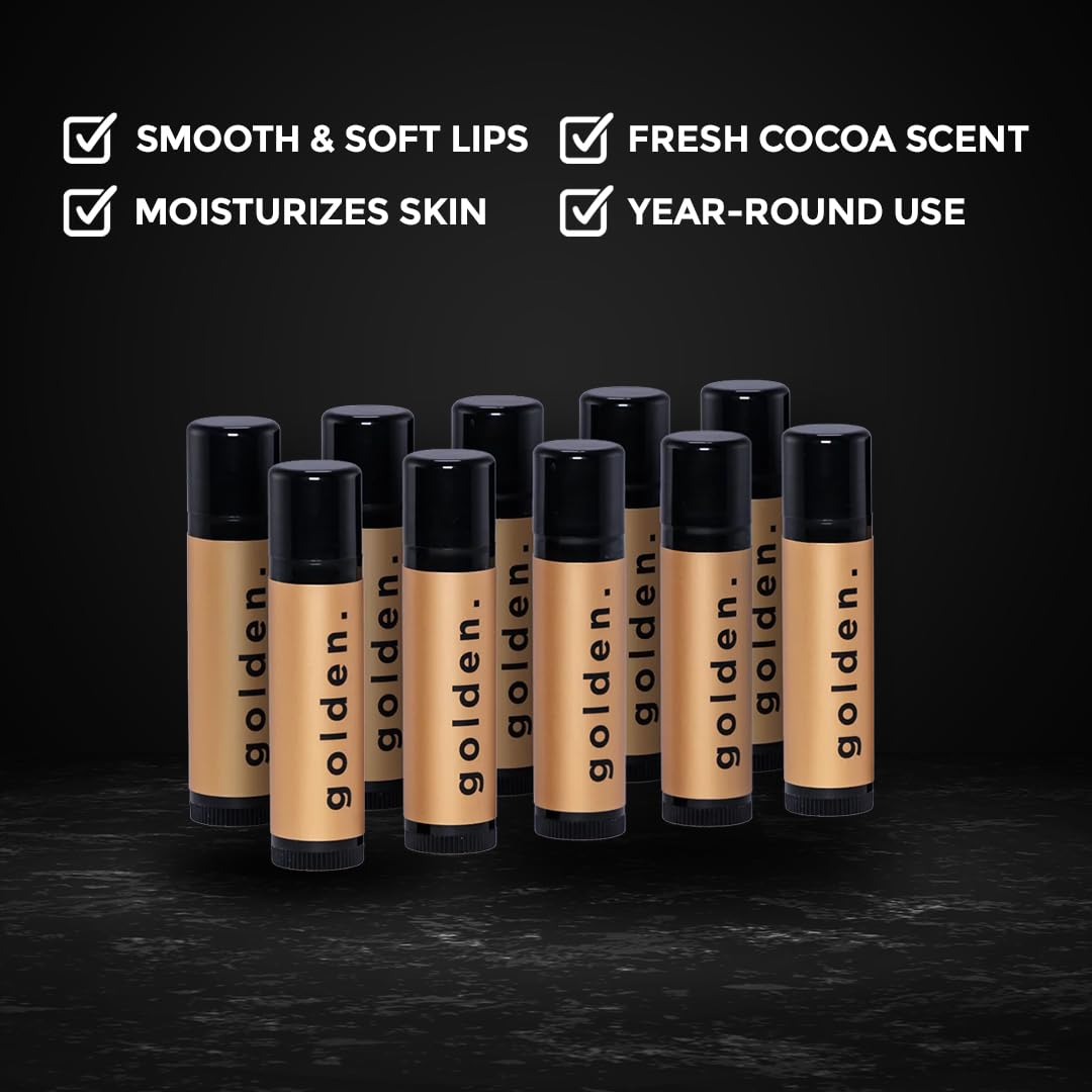 Golden Grooming Co. - Juego de bálsamo labial para hombres, bálsamo...