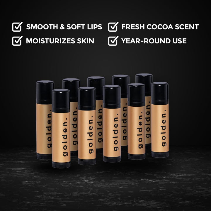 Golden Grooming Co. - Juego de bálsamo labial para hombres, bálsamo...