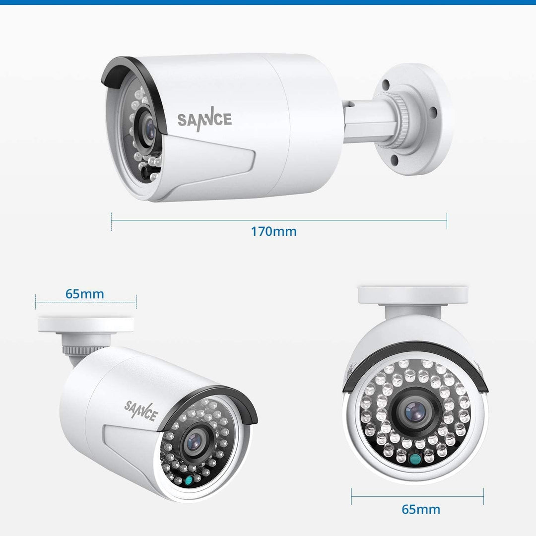 SANNCE Cámara de seguridad IP PoE de 5MP para PoE NVR, 2 cámaras re...