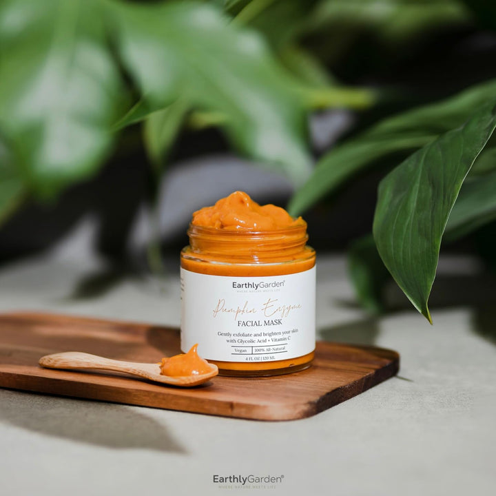 EarthlyGarden Máscara facial exfoliante con enzima de calabaza, tra...