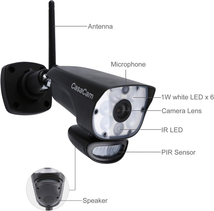 CasaCam VC1000 AC Powered HD Spotlight Cámara para VS1002, VS1001 y...