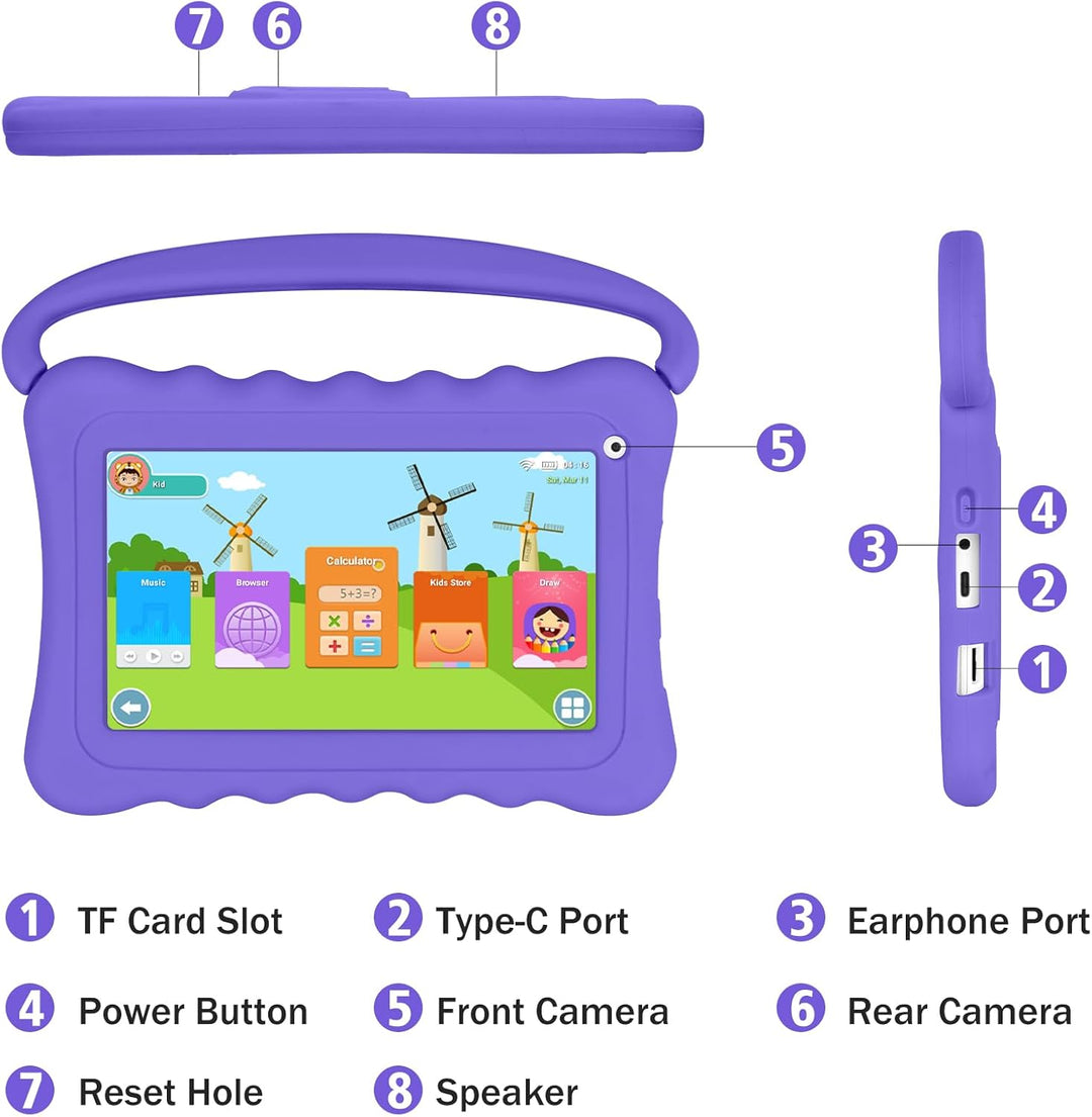 Tableta infantil de 7 pulgadas para niños de edición para niños con...