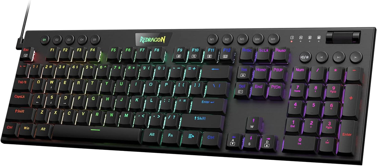 Redragon Teclado mecánico K619 Horus RGB, teclado para juegos con c...