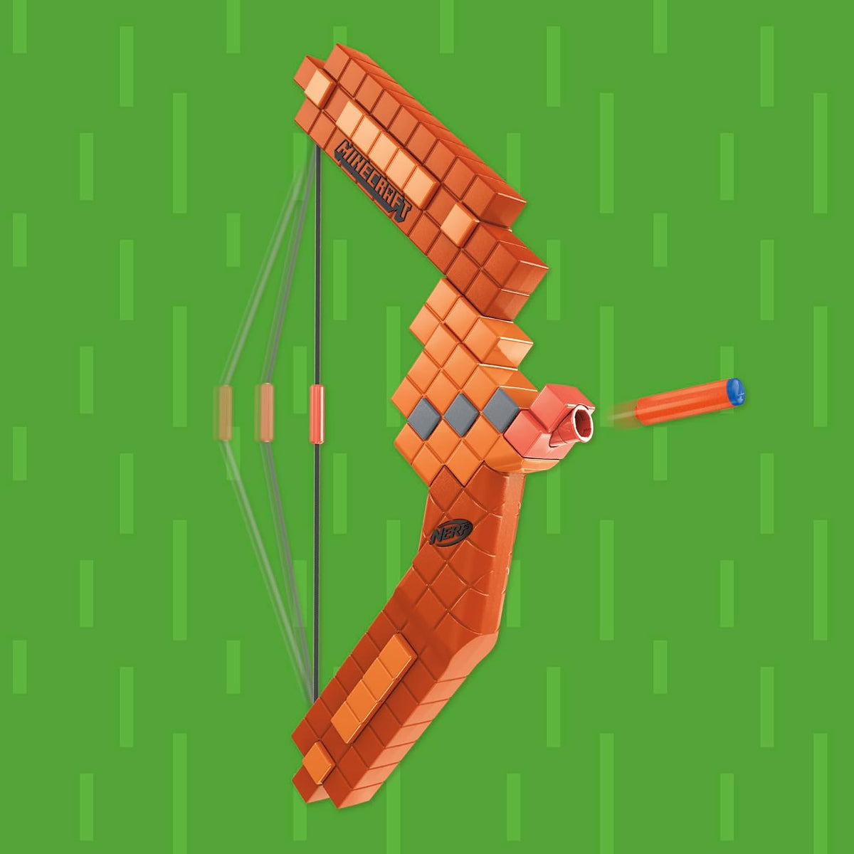 Nerf Minecraft Arco Lanzador de Dardos, Cebado con Cuerda de Retroceso, 8 Dardos N1 Compatible Solo con Lanzadores de Dardos N1, Edades 8+