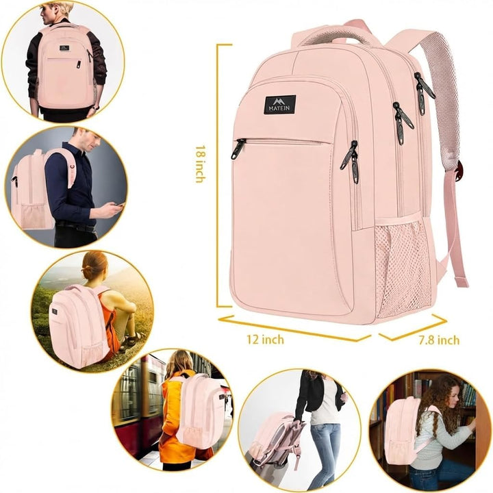 MATEIN - Mochila para laptop de 15.6 pulgadas, mochila de viaje par...