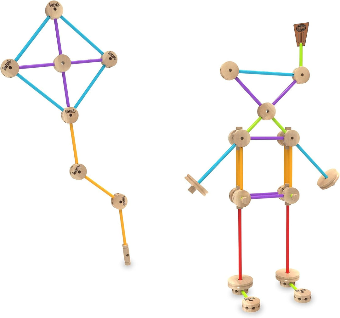 Tinkertoy - Juego de construcción retro de lata - 85 piezas