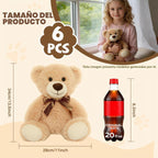 6 piezas de lindos osos de peluche a granel de 13.7 pulgadas, marrón