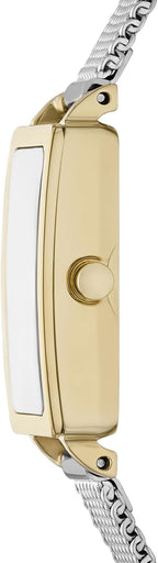 Reloj Skagen Hagen para mujer con caja rectangular, pulsera de acero inoxidable, correa de malla o cuero