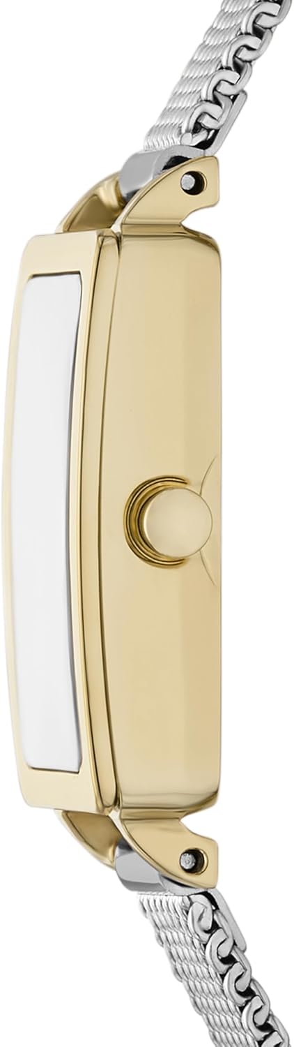 Reloj Skagen Hagen para mujer con caja rectangular, pulsera de acero inoxidable, correa de malla o cuero