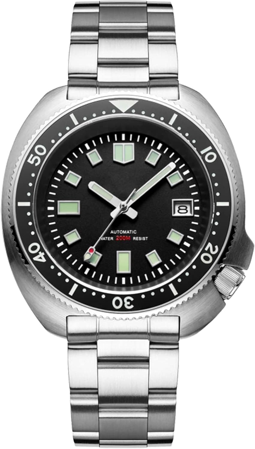 ADDIESDIVE Reloj de buceo automático para hombre H8 Reloj de pulsera de acero inoxidable mecánico NH35A/8215 Dial limpio zafiro sintético estéril sin logotipo