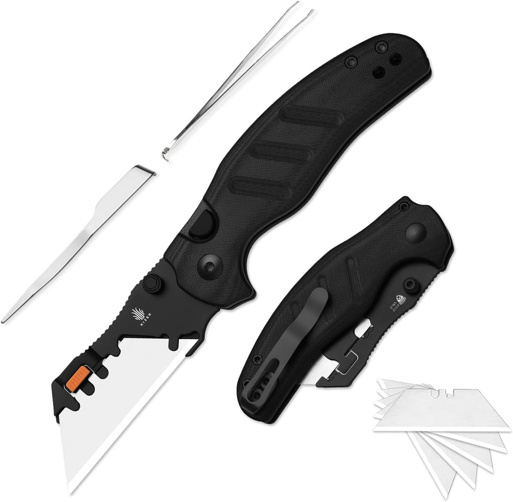Kizer C01C Uti 2 (sin herramientas) Cuchillo utilitario, 5 navajas de