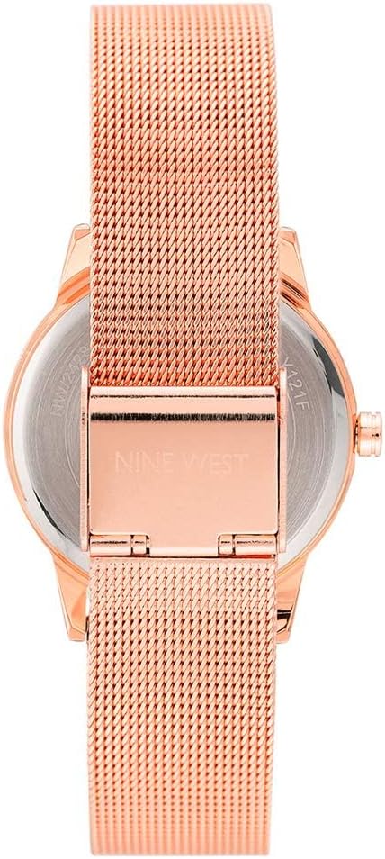 Nine West Reloj de Mujer con Esfera Floral y Brazalete de Malla