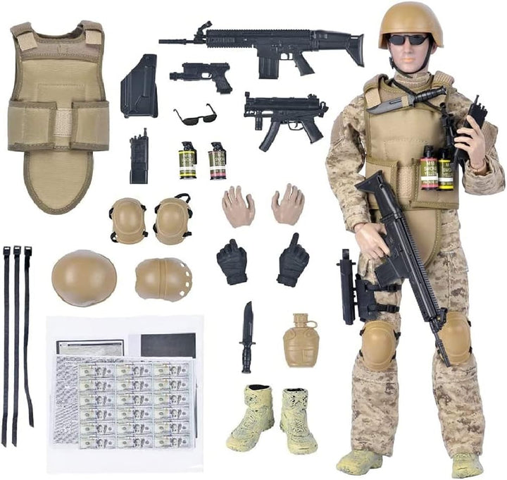 BJPEY Figuras de acción de fuerzas especiales de soldados de 12 pul...