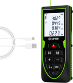 Medidor de Distancia Láser Verde USB-C Recargable Sensor de Ángulo XY en Vivo
