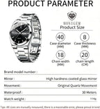 Relojes de negocios de cuarzo de acero inoxidable de cara grande de