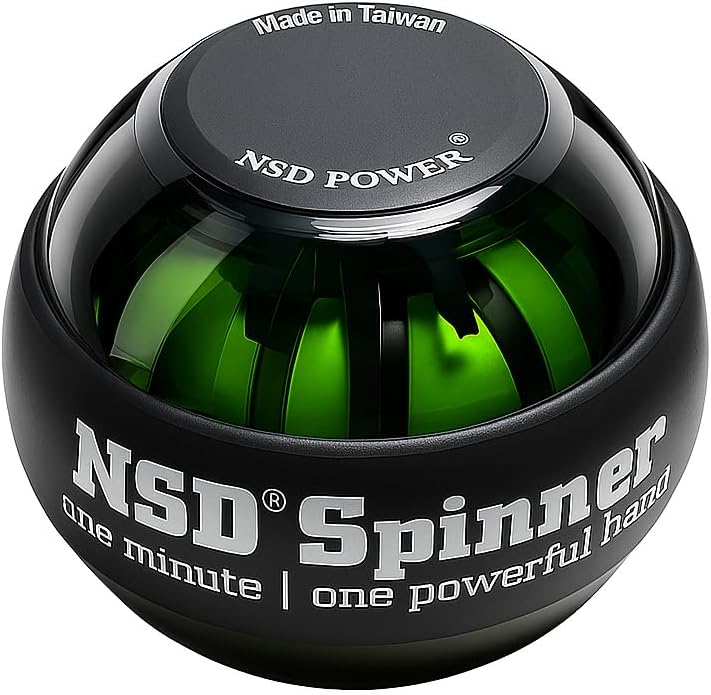 NSD Giroscopio de Arranque Manual con Empuje del Pulgar – Hasta 15,000-18,000 RPM Fortalecedor de Mano y Muñeca Premium y Duradero para Entrenamiento de Fuerza de Agarreh, Ejercicio de Antebrazo y Alivio del Dolor