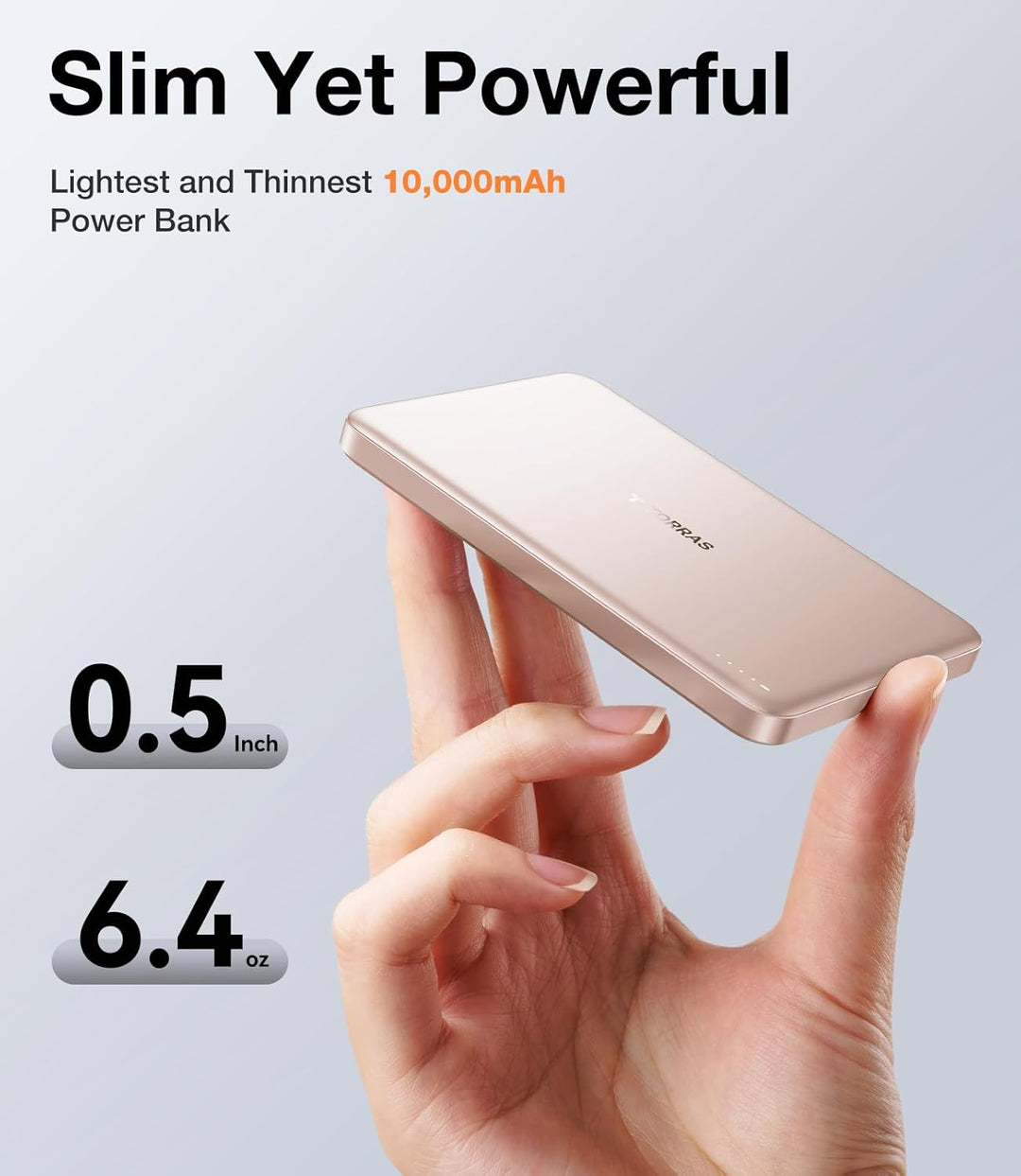 TORRAS MiniMag Power Bank, cargador portátil inalámbrico ultra delg...