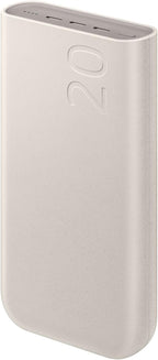 Samsung Cargador portátil 20.000 mAh Power Bank carga súper rápida 45W, 3 puertos USB-C, beige