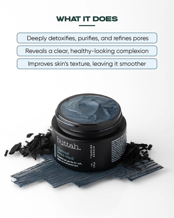 Buttah Skin Charcoal Detox Mask 1 fl oz e 1.0 fl oz - Carbón activa...