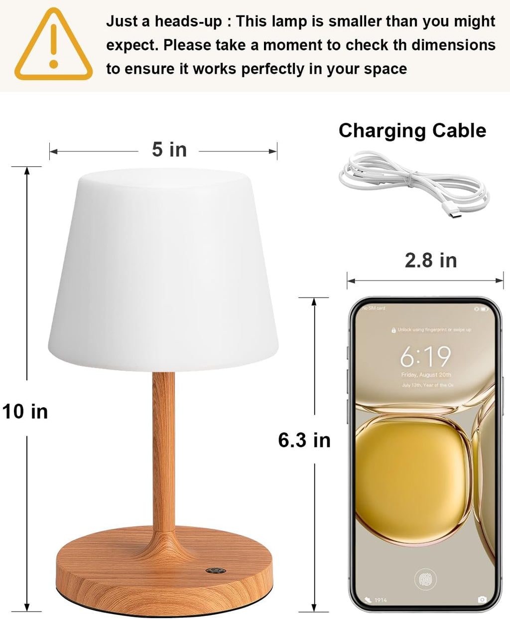 Lámpara Kakanuo - Lámpara de ducha IP54, impermeable, pequeña lámpara de mesa