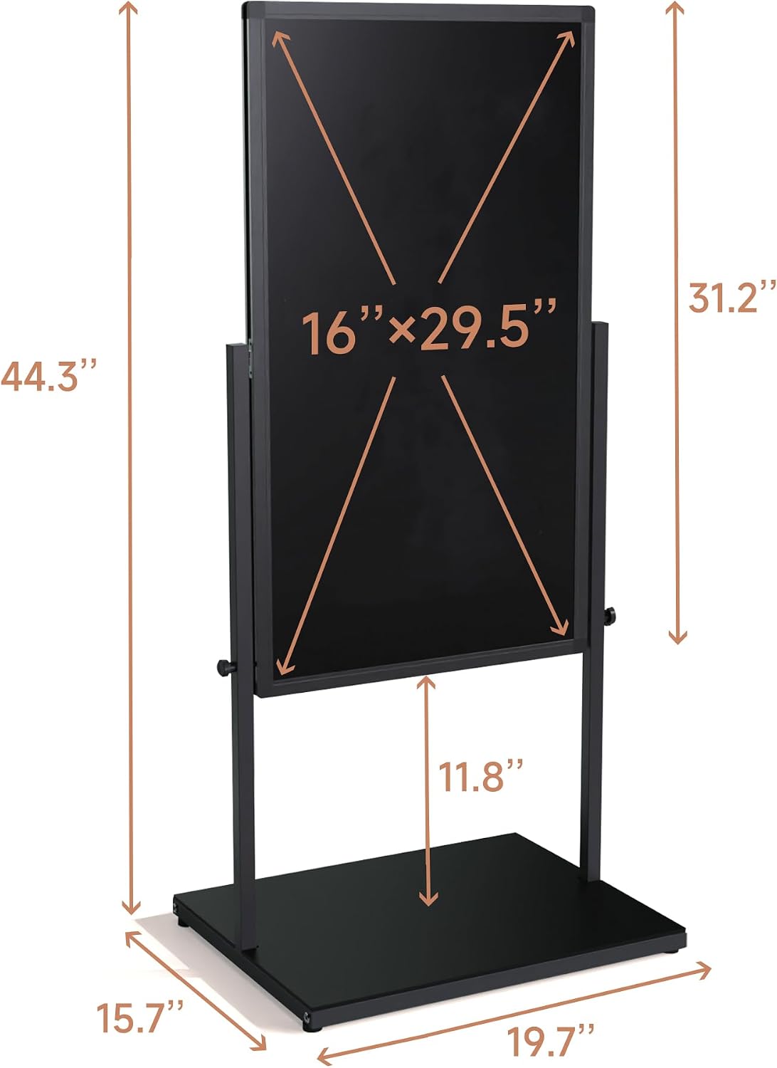 SELEAD - Pizarra magnética con soporte para el suelo, 20 x 45 pulgadas