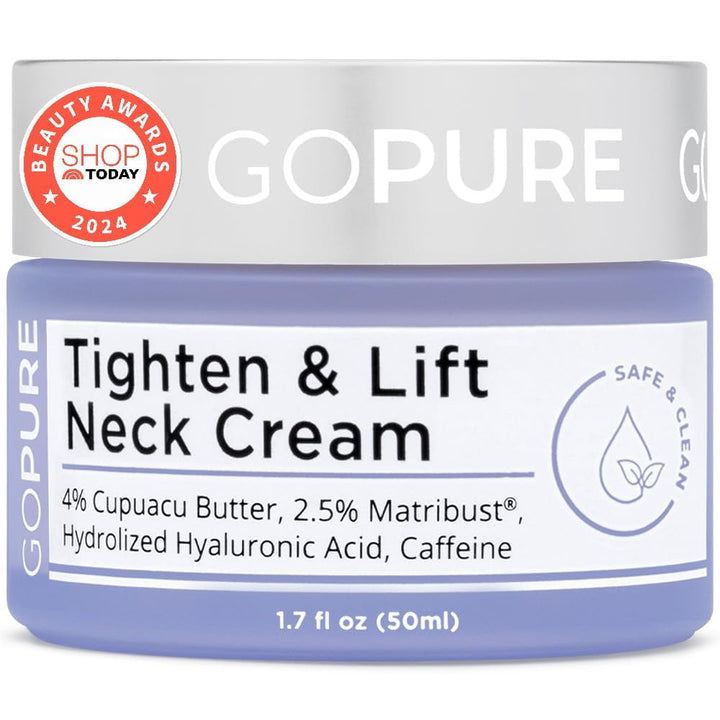 goPure Crema para apretar y levantar el cuello, clínicamente probada