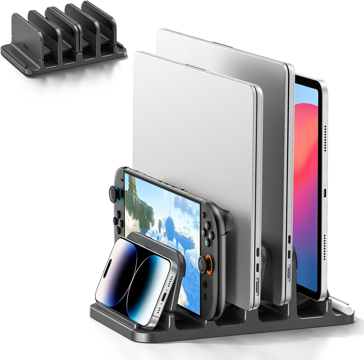 KDD Soporte Vertical para Laptop de 4 Ranuras con Bloqueo por Grave...