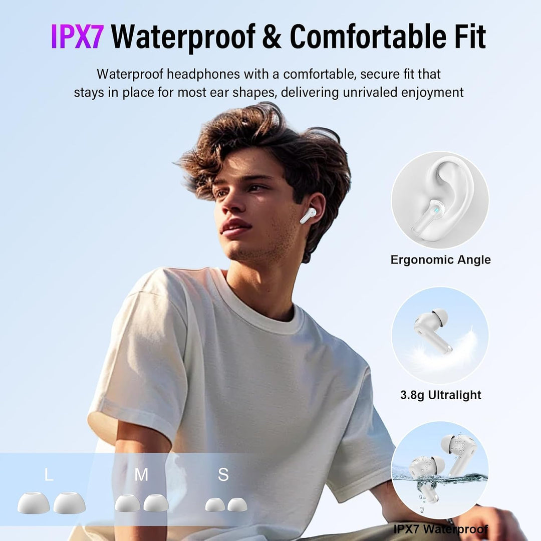 Thunelec Auriculares inalámbricos, Bluetooth 5.4 con pantalla tácti...