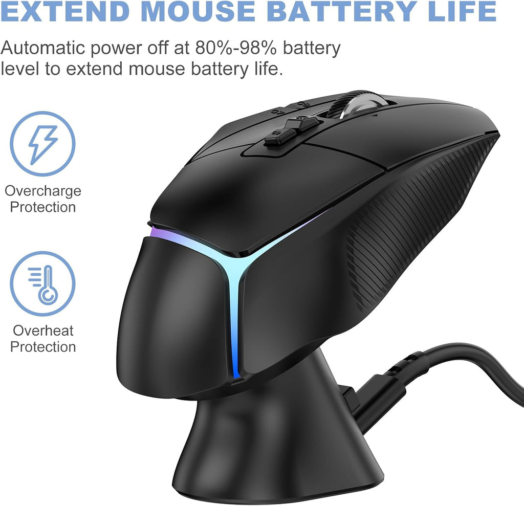 Base de carga para mouse Logitech para computadora G Pro X Superlight 2 DEX/Superlight 2/1, G502/G502X/G502X Plus Lightspeed, G703, G903, G403 Lightspeed y G PRO - Sistema de carga Powerplay