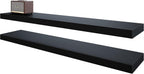 BAMEOS Estantes flotantes de 47 pulgadas, estantes de madera negros montados en la pared con soportes invisibles, juego de 2
