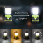 Lámpara LE Luz LED portátil de 1000 LM, atenuable, linterna para acampar de 4 modos, resistente al agua, lámpara que funciona a batería para el hogar, jardín, exteriores, senderismo, pesca, emergencias