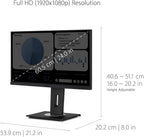 ViewSonic VG2448A Monitor IPS de 24 pulgadas 1080p ergonómico con b...