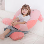 Cojines de peluche en forma de U de 47x23 pulgadas para niños, almohada grande y suave con forma de ajolote para dormir, grandes y lindos peluches, funda lavable, regalo para niños y niñas