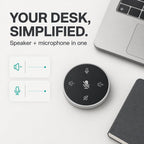 Altavoz de conferencia para PC y portátil, altavoz de conferencia USB con micrófono, reducción de ruido AI, captación de voz de 360 grados, Plug and Play, compatible con Zoom, Microsoft Teams