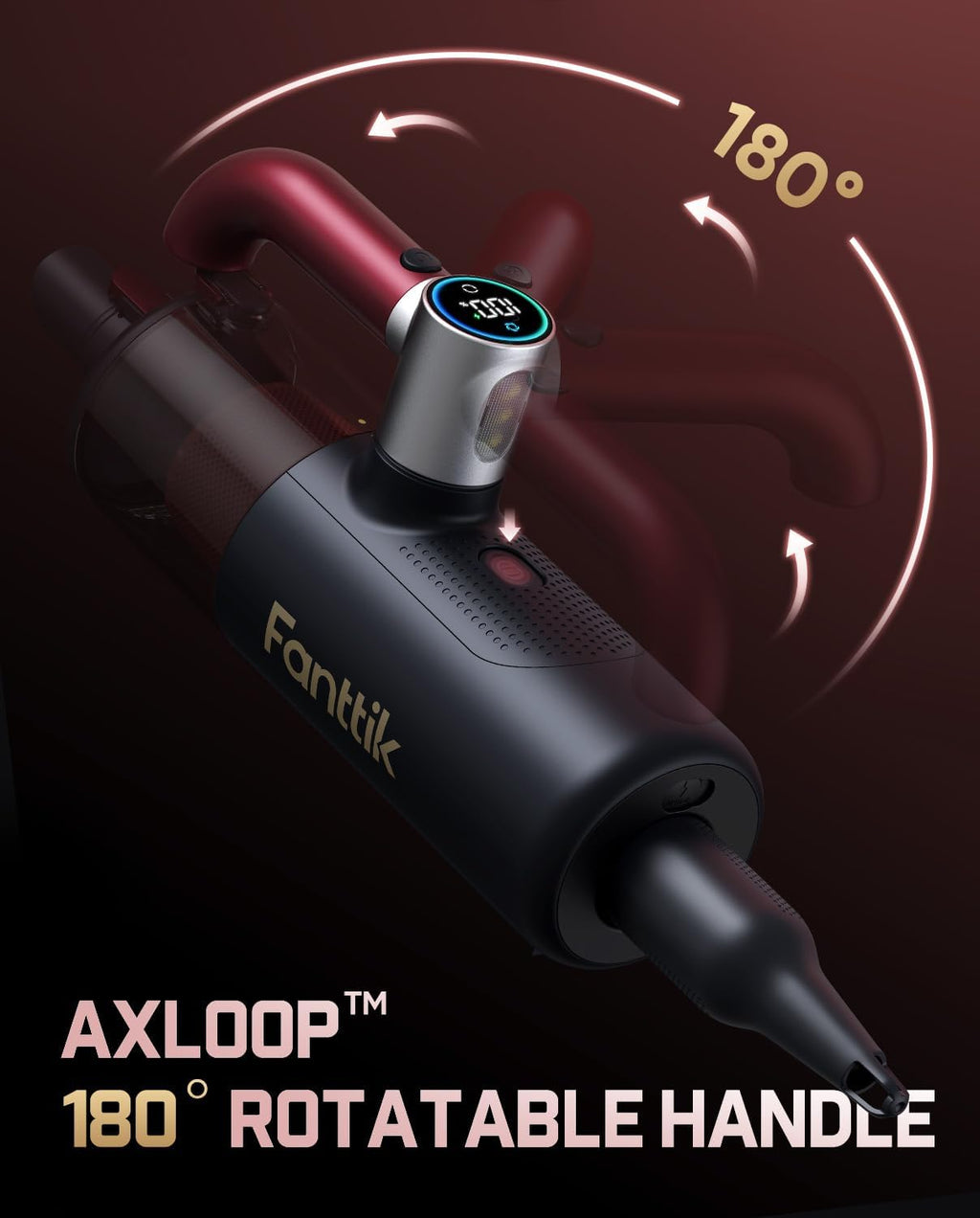 Fanttik Cruise V11 APEX - Aspiradora de mano inalámbrica, 4 en 1 para mascotas, mango giratorio AxLoop de 180°, pantalla táctil LED, 3 modos de succión para esquinas del hogar, sofás, grietas