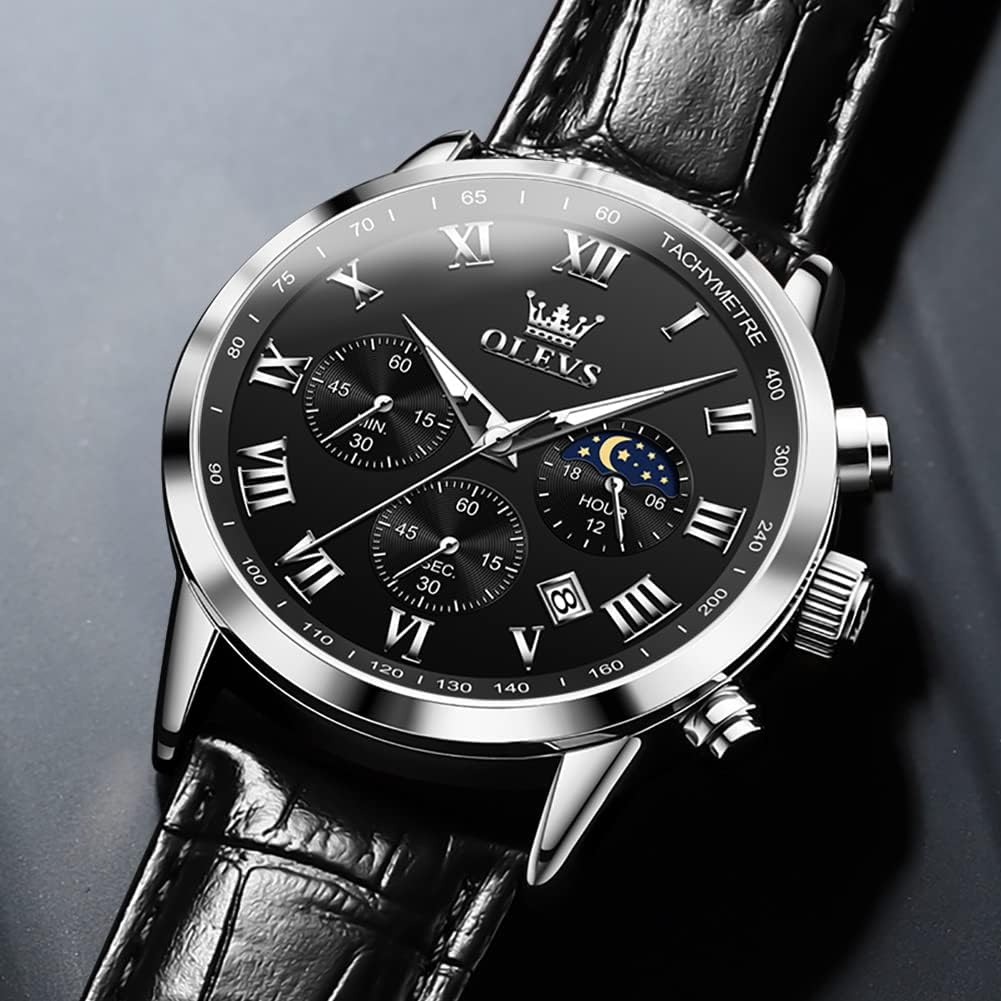 OLEVS Relojes para Hombres Lujo Cara Grande Relojes Resistente al Agua