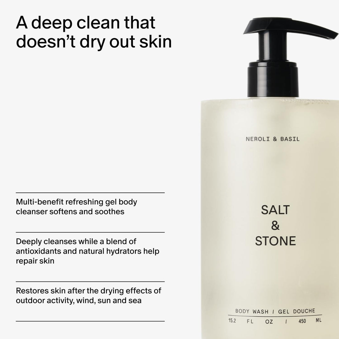 Salt &amp; Stone - Gel de ducha corporal con antioxidantes para una...