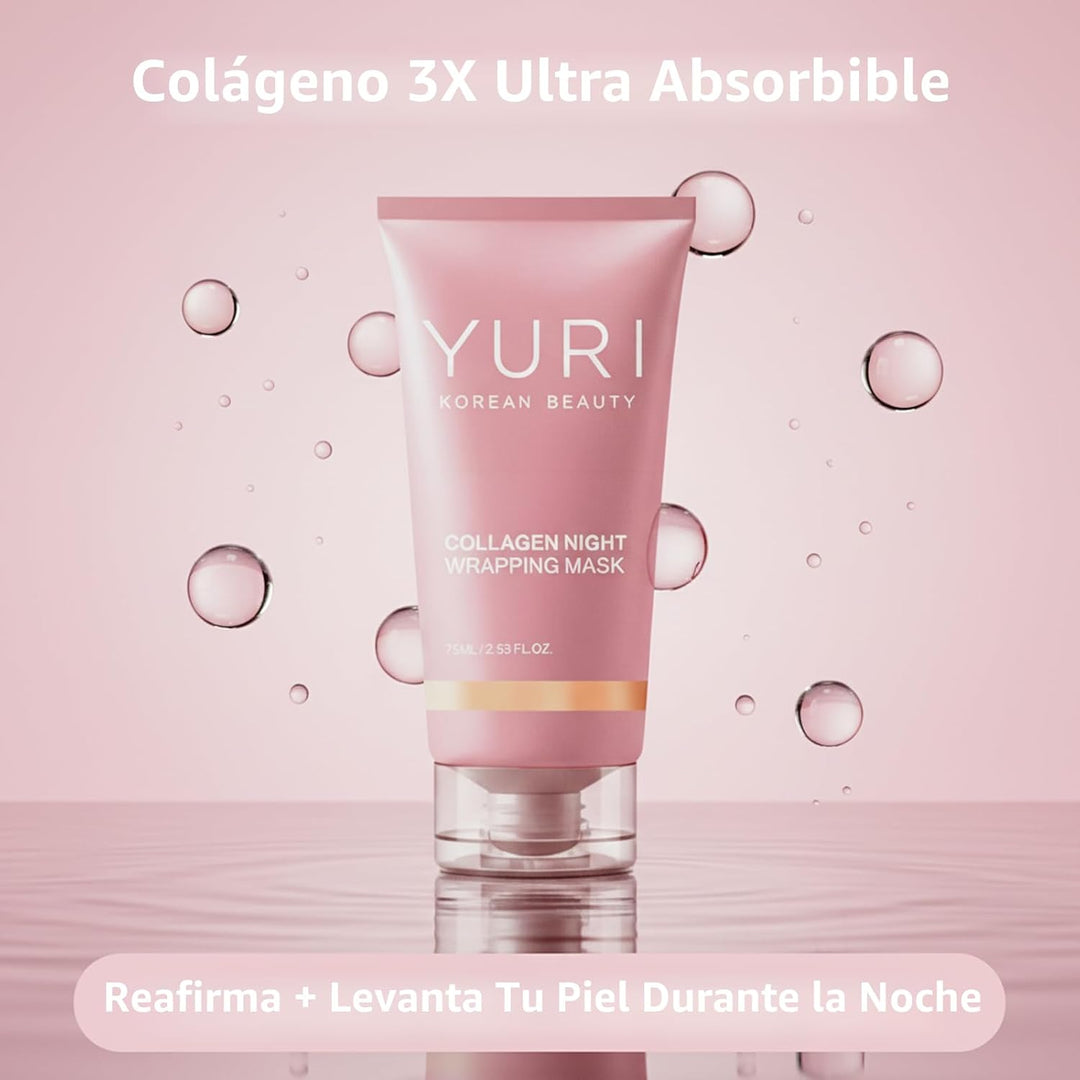 YURI BEAUTY Mascarilla de colágeno para envoltura nocturna, mascari...