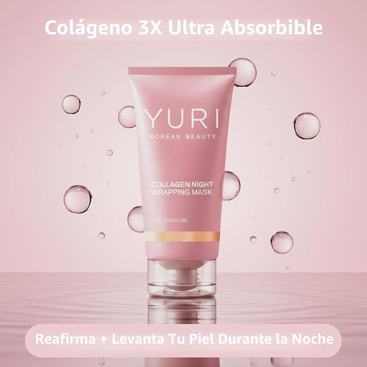 YURI BEAUTY Mascarilla de colágeno para envoltura nocturna, mascari...