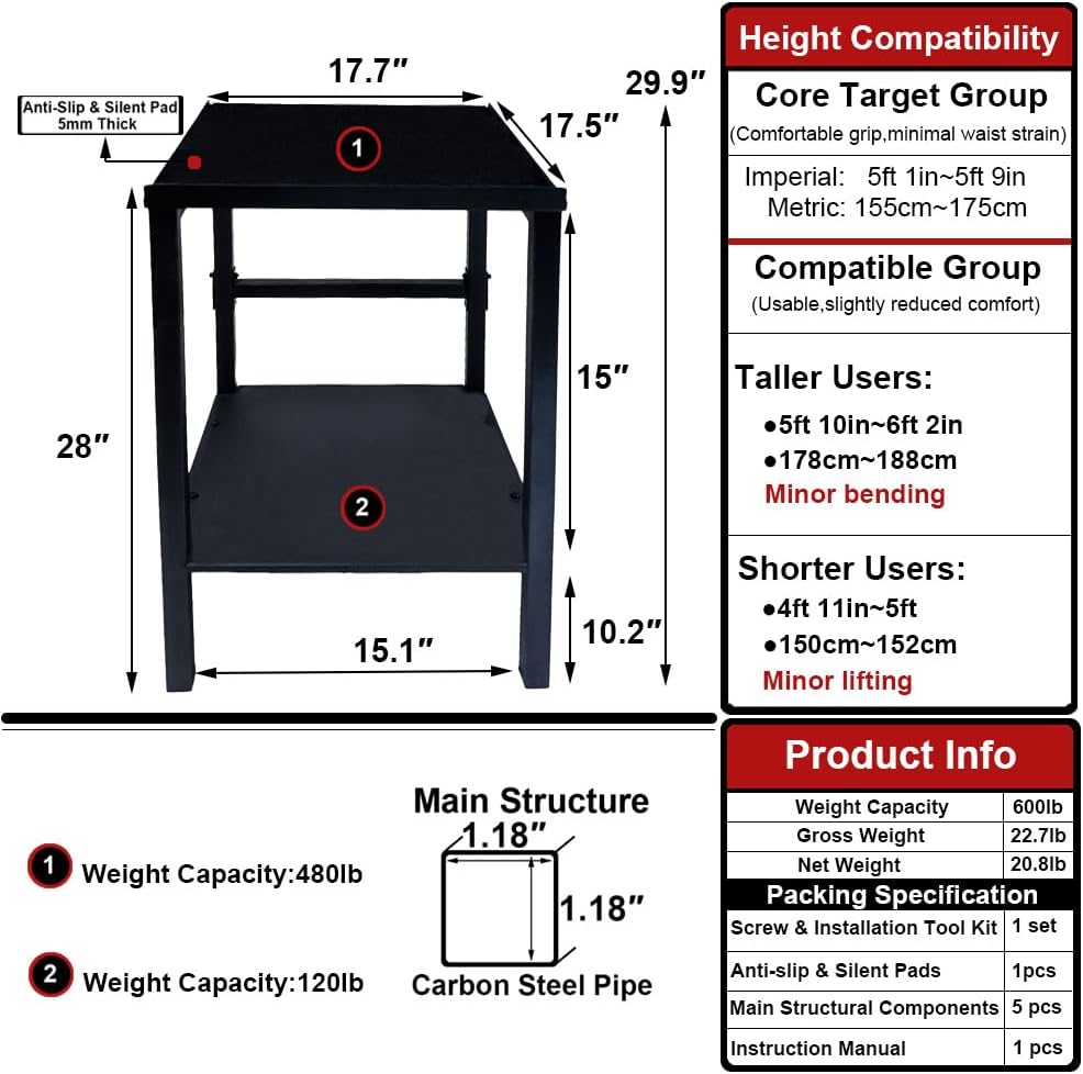 Rack Ajustable para Mancuernas/Kettlebells 500-800LB Pesado con Cobertura Opcional