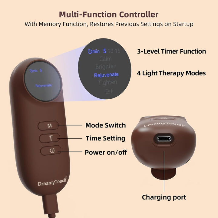 DreamyTouch Máscara de terapia de luz LED 9D mejorada para cara, 32...