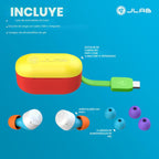 JLab Go Air Pop+ - Auriculares con conexión dual, sonido EQ3, Mate, Confetti