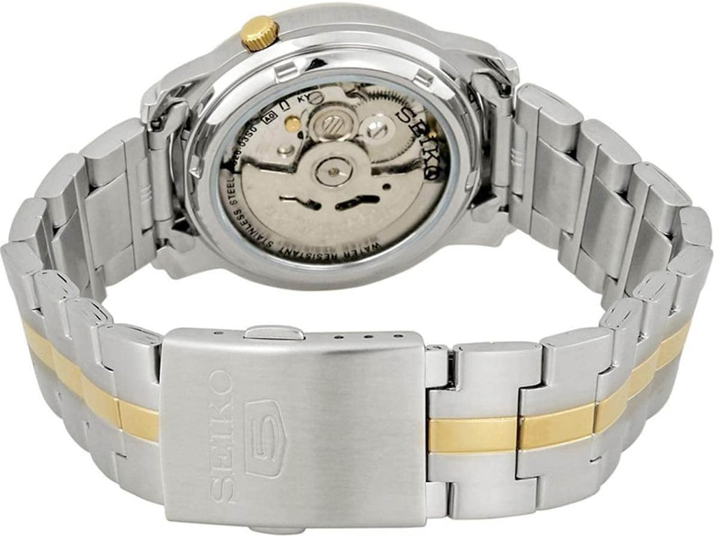 SEIKO Reloj automático para hombre con esfera blanca serie 5 SNKL84K1, Azul, Reloj automático