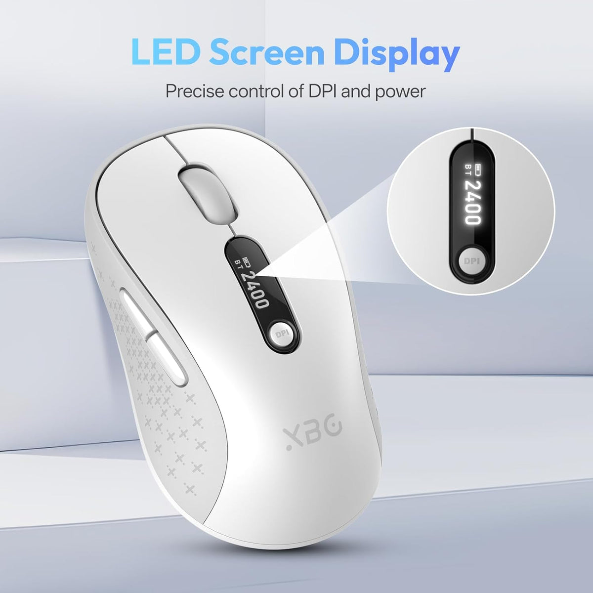 XBG Ratón Bluetooth inalámbrico B15pro, Bluetooth 5.0\/4.0 y 2.4G T...