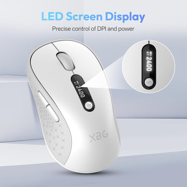 XBG Ratón Bluetooth inalámbrico B15pro, Bluetooth 5.0\/4.0 y 2.4G T...