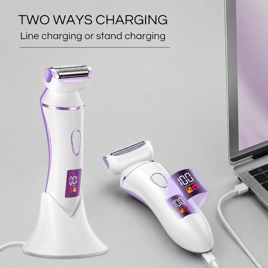 Afeitadora 4 en 1 para mujer, maquinilla de afeitar eléctrica con pantalla